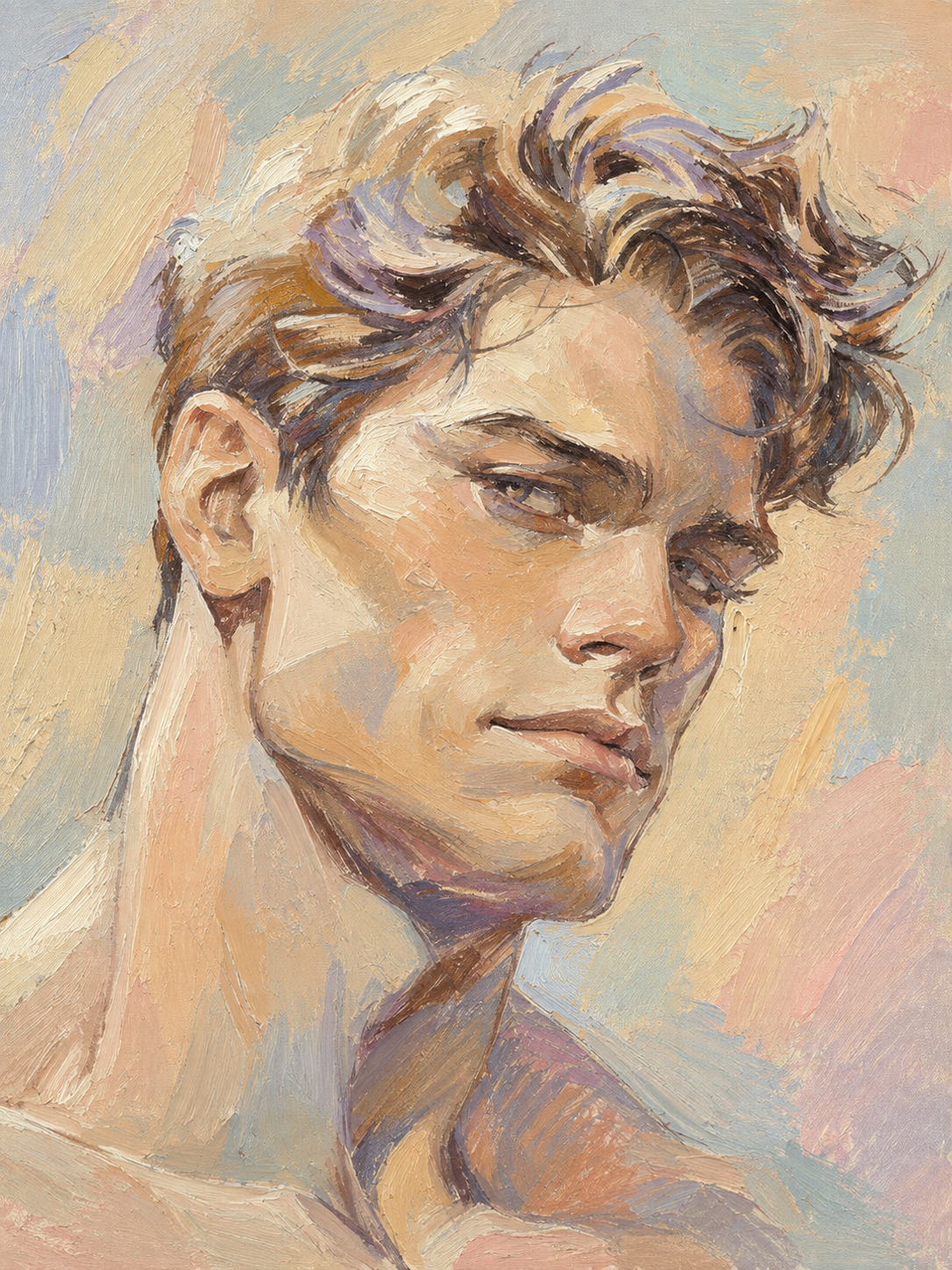 peinture huile sur toile faite sur commande - PORTRAIT BOGOSSE AUTRE TEMPS GAY