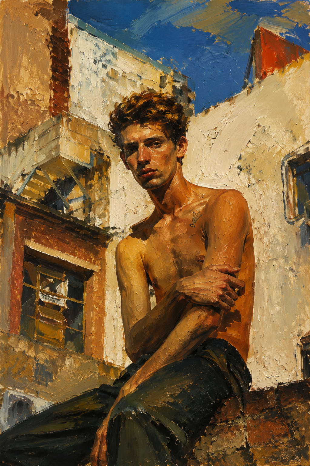 peinture huile sur toile faite sur commande - PORTRAIT TRISTESSE