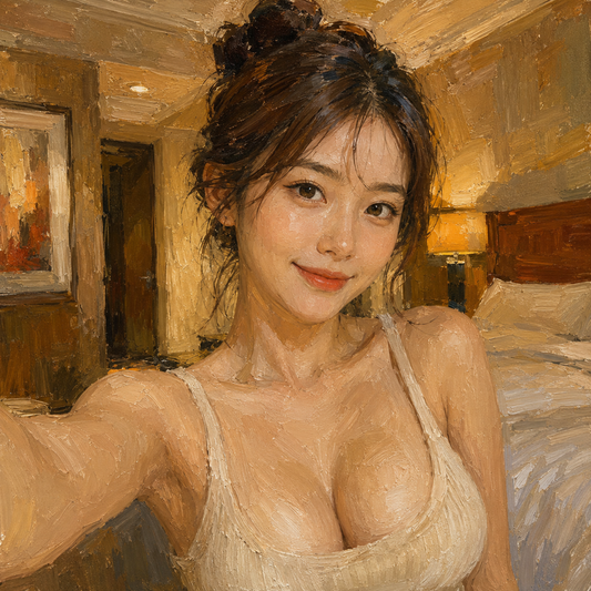 peinture huile sur toile faite sur commande - PORTRAIT FILLE ASIATIQUE