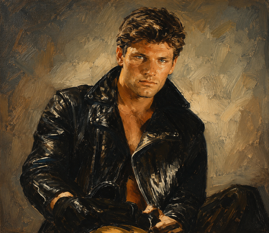 peinture huile sur toile faite sur commande - PORTRAIT CUIR