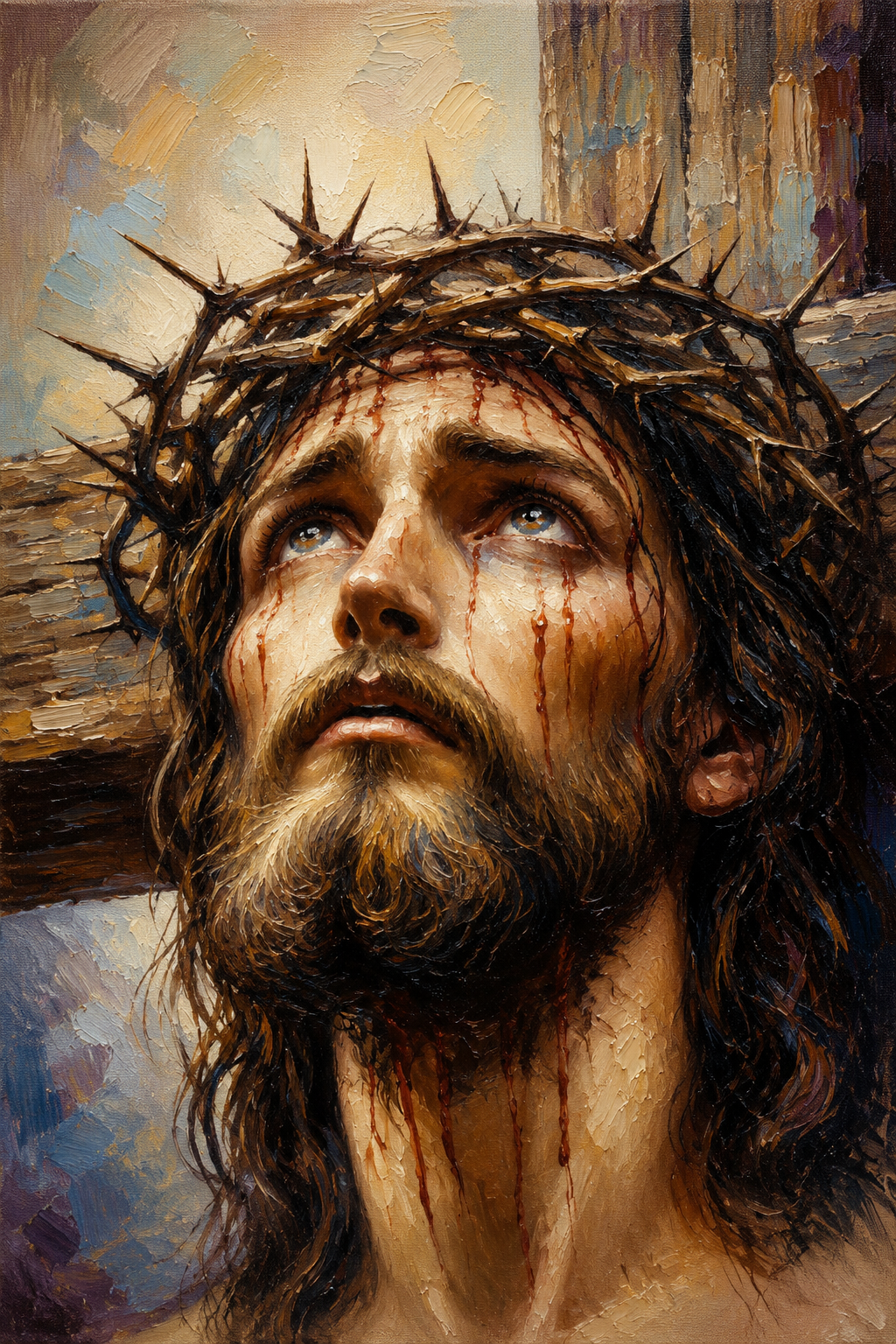 peinture huile sur toile faite sur commande - PORTRAIT JESUS CHRIST