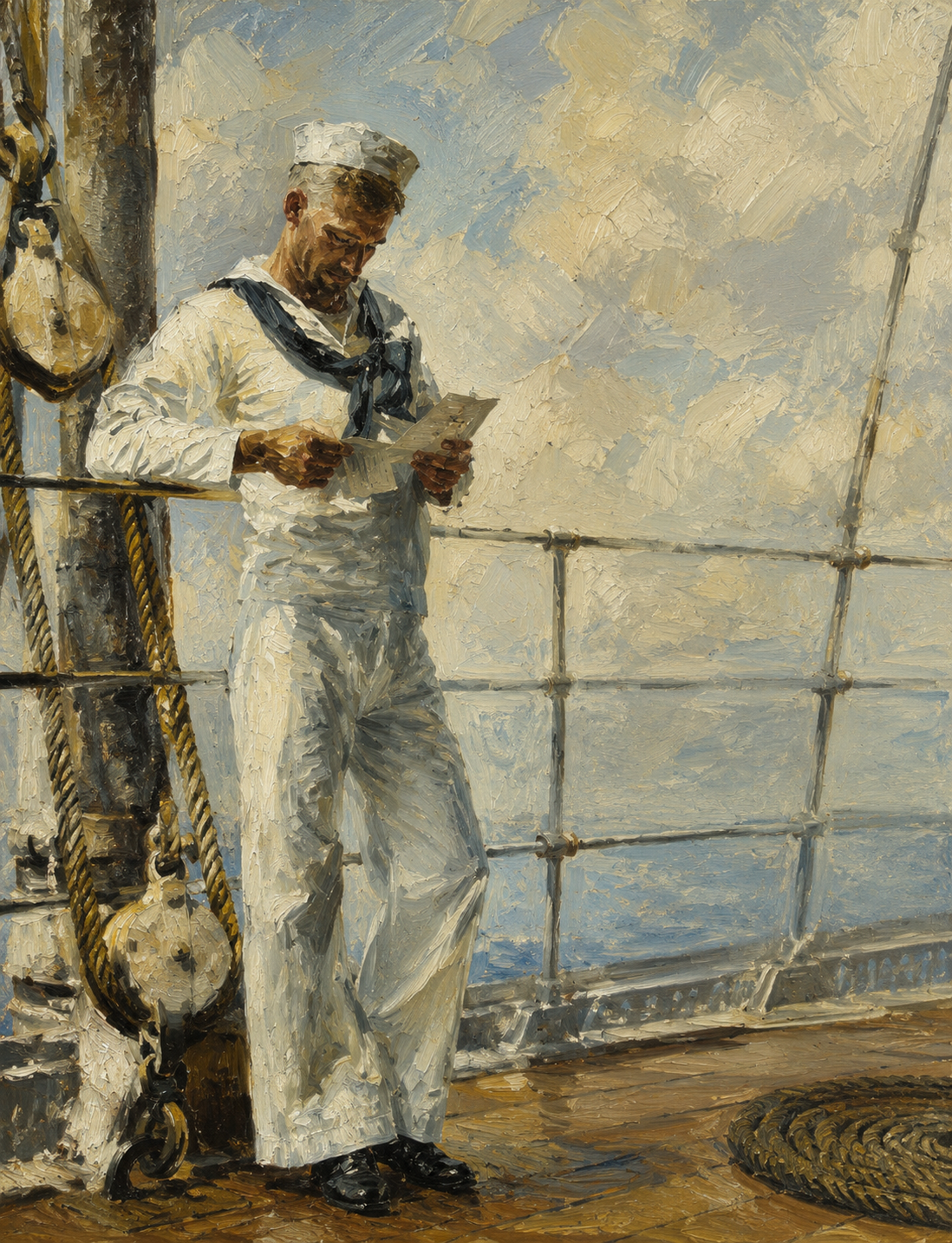 peinture huile sur toile faite sur commande - PORTRAIT SAILOR