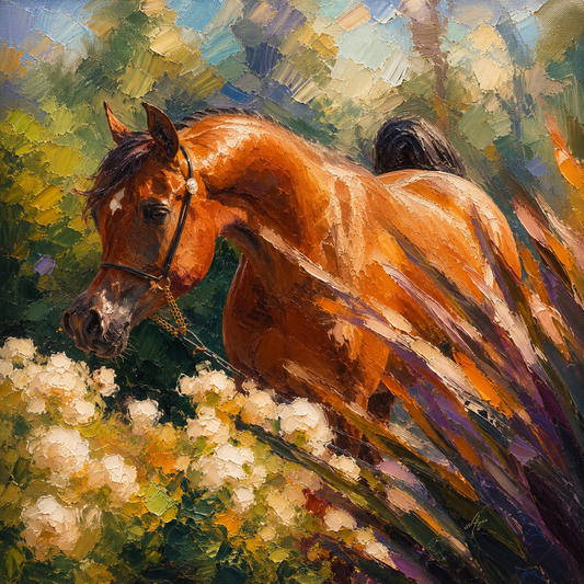 peinture huile sur toile faite sur commande - CHEVAL ARABE