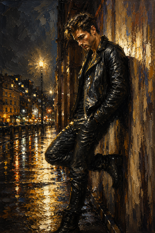 peinture huile sur toile faite sur commande - PORTRAIT CUIR SM