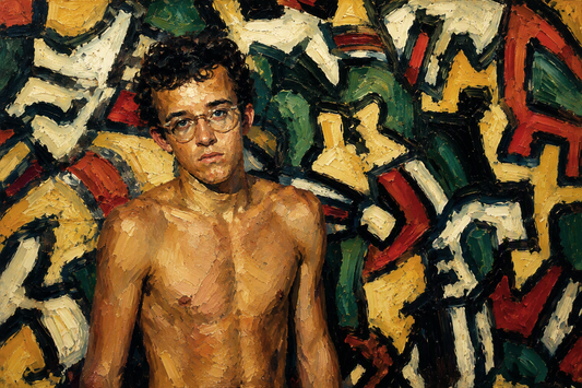 peinture huile sur toile faite sur commande - scène Keith Haring