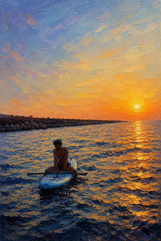 peinture huile sur toile faite sur commande - PORTRAIT SURF