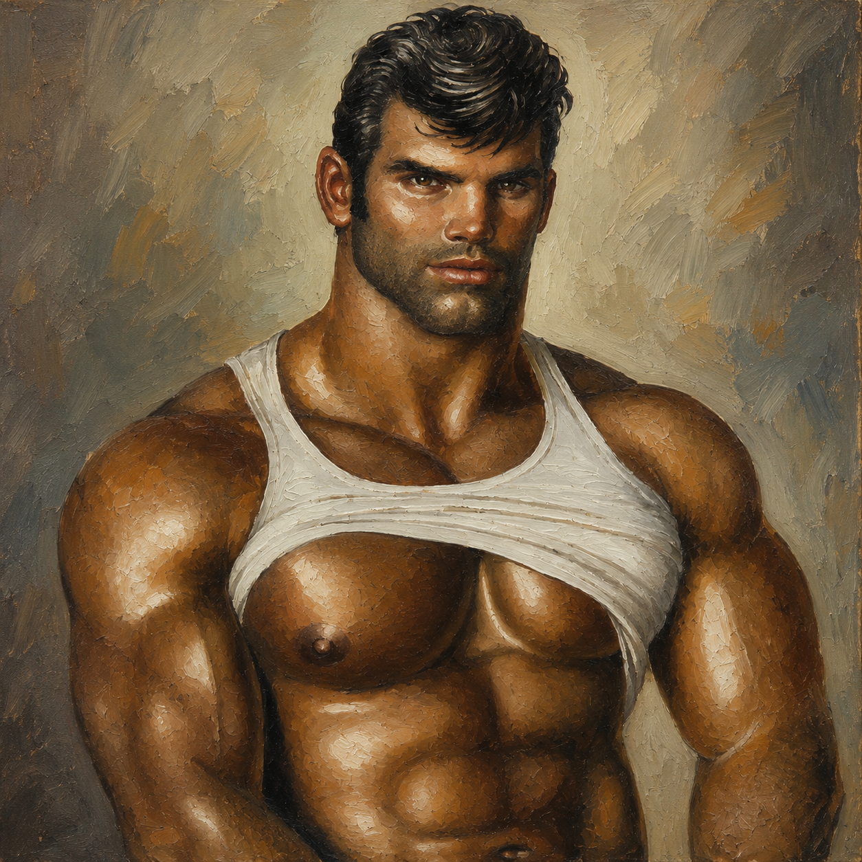 peinture huile sur toile faite sur commande - PORTRAIT GAY CRUISING