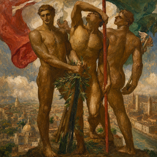 peinture huile sur toile faite sur commande - PORTRAIT HOMME NU ALLEGORIE