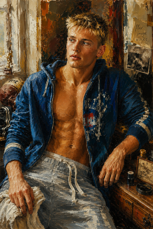 peinture huile sur toile faite sur commande - PORTRAIT JEUNE BOGOSSE