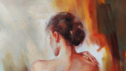 peinture huile sur toile faite sur commande - PORTRAIT DANSEUSE FLAMENCO