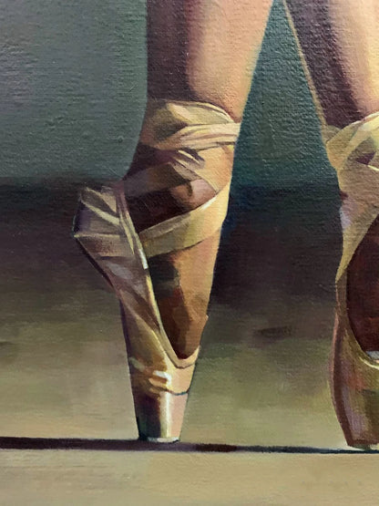 Ballerine 50 x 100 cm Danseuse de ballet Danse de ballet ORIGINAL Unique Huile sur toile