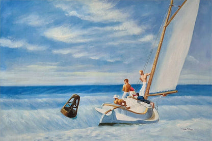 art-decoration-tableau-peinture-huile-toile-d'apres Hopper-Houle