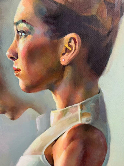 art-Ballerine 50 x 100 cm Danseuse de ballet Danse de ballet ORIGINAL Unique Huile sur toile