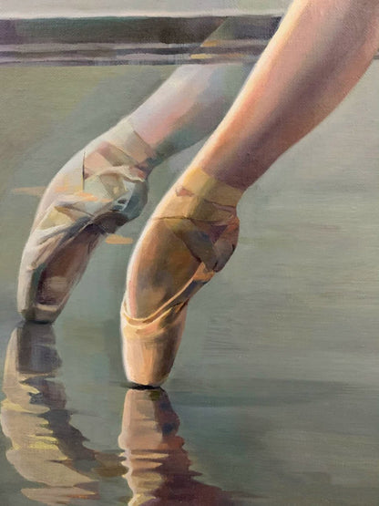 art-Ballerine 50 x 100 cm Danseuse de ballet Danse de ballet ORIGINAL Unique Huile sur toile