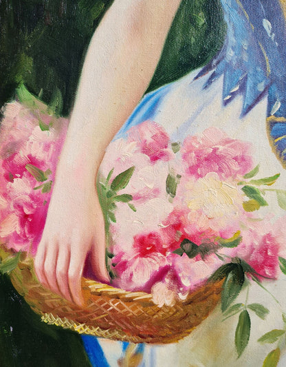 art-decoration-tableau-peinture-huile-toile-d'après Federico Andreotti - Fleurs de printemps