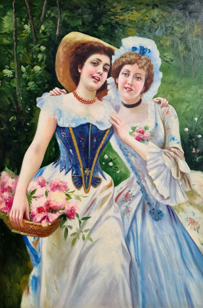 art-decoration-tableau-peinture-huile-toile-d'après Federico Andreotti - Fleurs de printemps