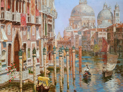 art-decoration-tableau-peinture-huile-toile-d'apres Rubens Santoro - Le Grand Canal Venise