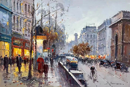 art-decoration-tableau-peinture-huile-toile-Porte Saint-Martin Paris