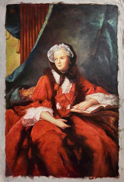 art-decoration-portrait-feminin-peinture-huile-toile-d'apres Jean Marc Nattier Portrait de Maria Leszczynska