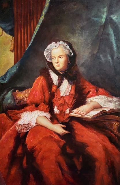 art-decoration-portrait-feminin-peinture-huile-toile-d'apres Jean Marc Nattier Portrait de Maria Leszczynska