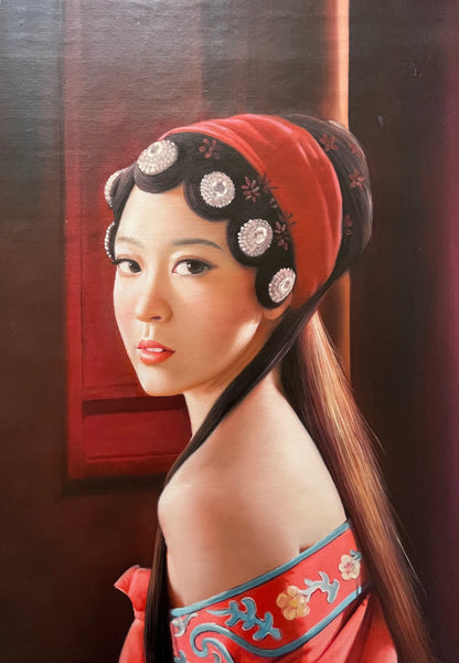 art-decoration-tableau-peinture-huile-toile-portrait-feminin-femme-asiatique