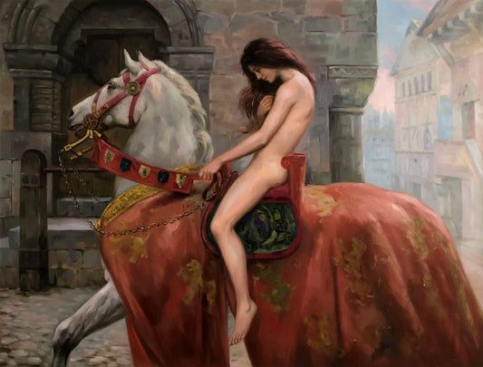 art-decoration-tableau-peinture-huile-toile-femme-nue-cheval