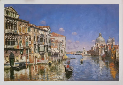 art-decoration-tableau-peinture-huile-toile-paysage-marin-canal-Venise