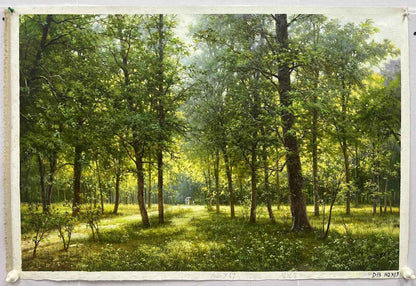 Dans les bois ORIGINAL Unique large Huile sur toile faite à la main