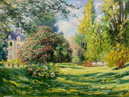 Le Parc Monceau d'après Monet peinture impressionisme huile sur toile faite à la main