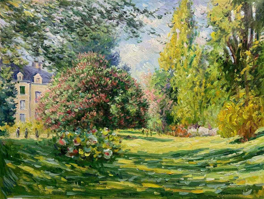 Le Parc Monceau d'après Monet peinture impressionisme huile sur toile faite à la main