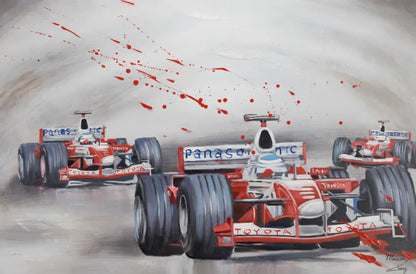 art-moderne-course-voiture-f1-peinture-huile-toile