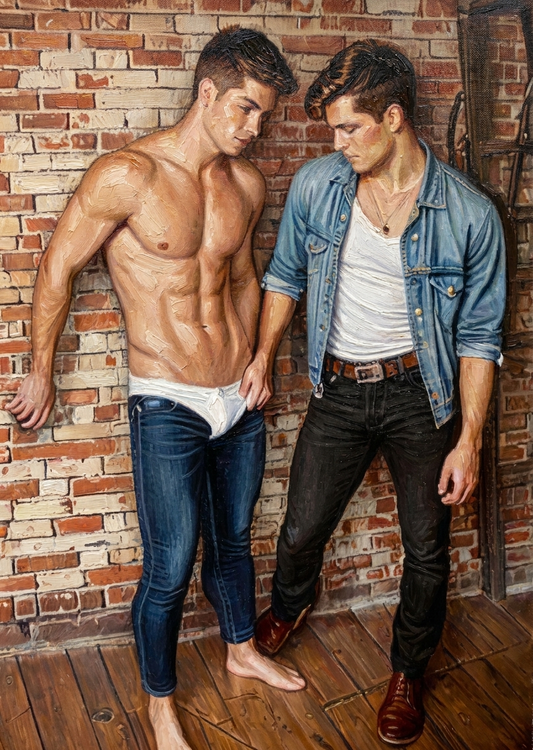 peinture huile sur toile faite sur commande - SCENE GAY
