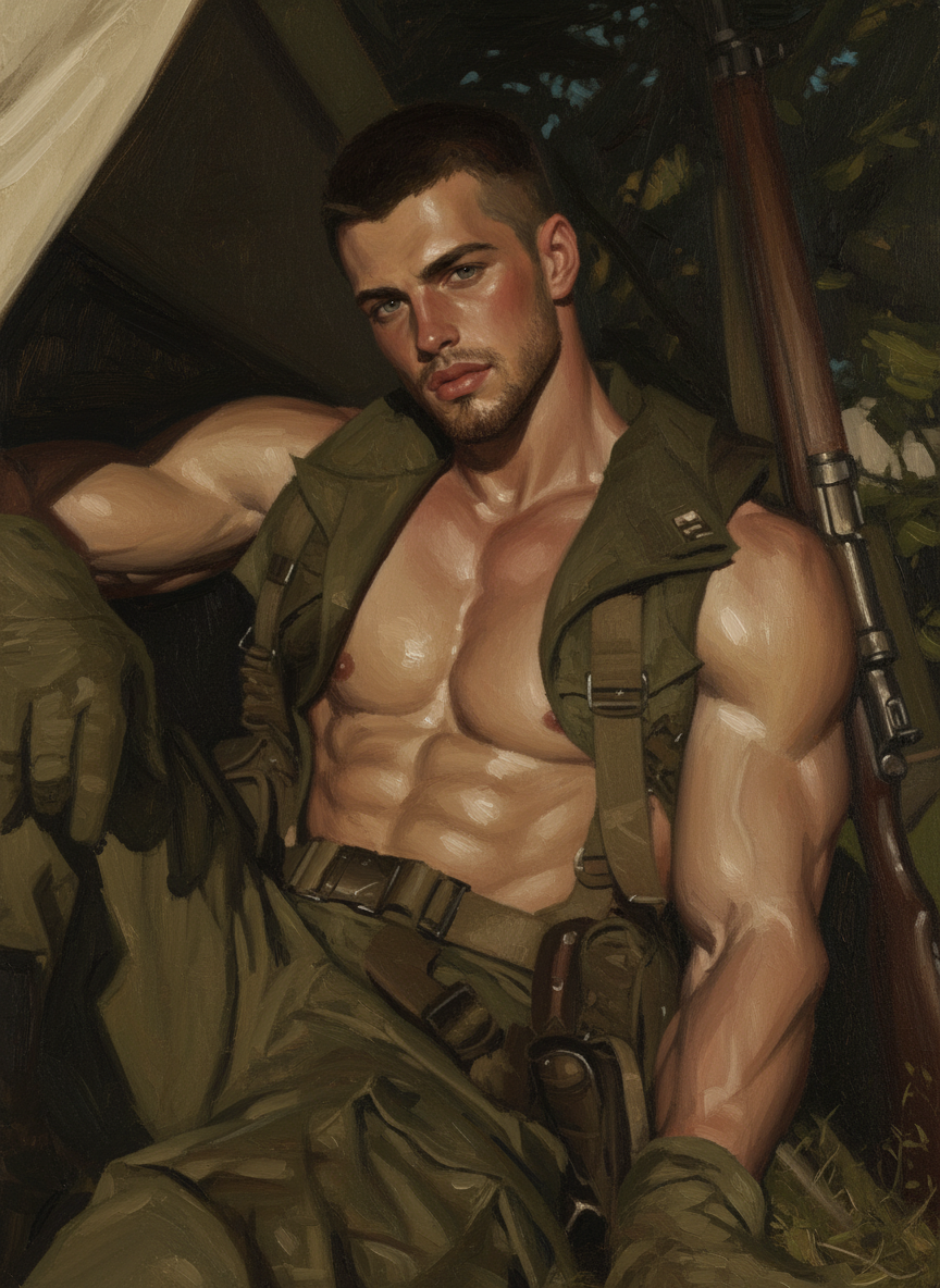 peinture huile sur toile faite sur commande - PORTRAIT BOGOSSE ARMY