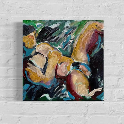 art-moderne-érotique-gay-peinture-huile sur toile-originale-homme-nu-integrale