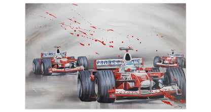 art-moderne-course-voiture-f1-peinture-huile-toile