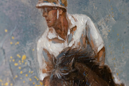 art-moderne-scene-vie-joueurs-polo-toile-originale-homme-huile-toile