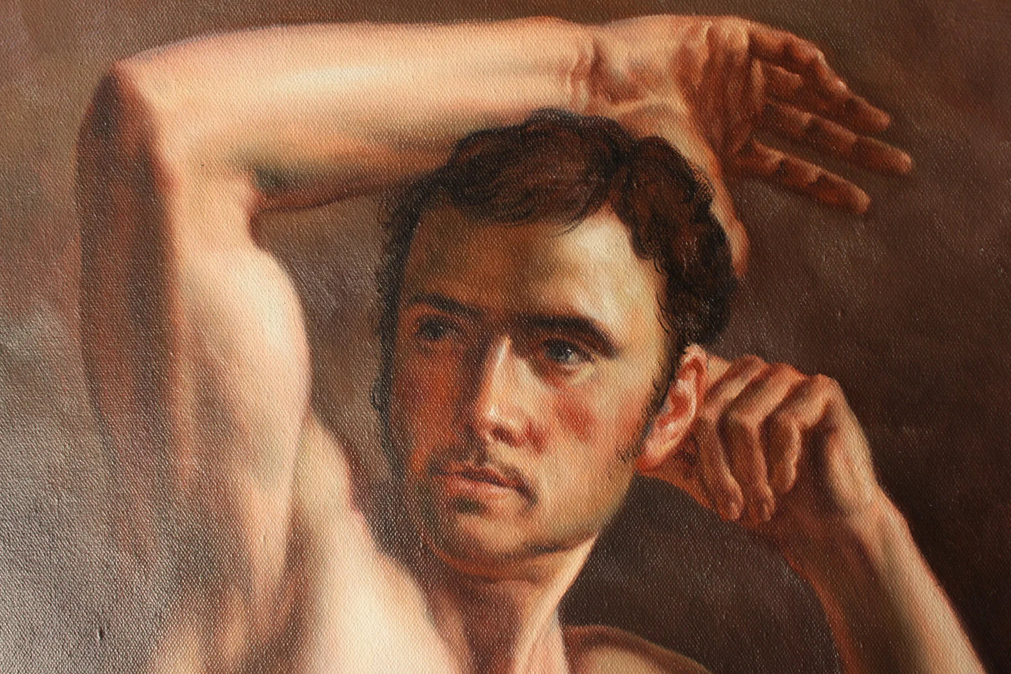 Nu masculin en buste d'après Théodore Géricault