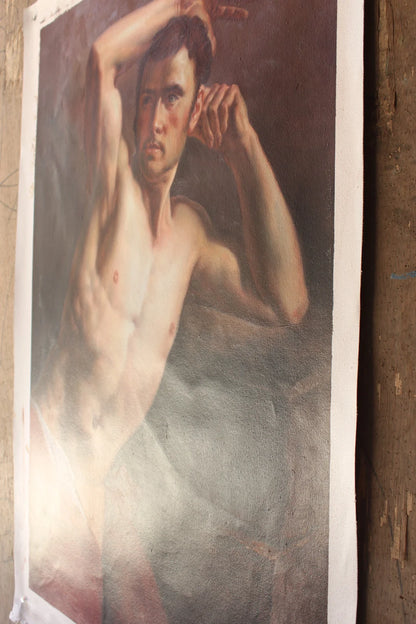 Nu masculin en buste d'après Théodore Géricault