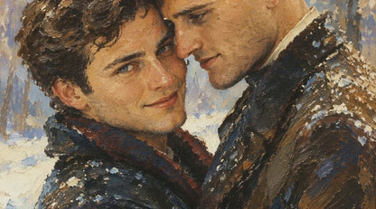 peinture huile sur toile faite sur commande - PORTRAIT GAY LOVERS ROMANTIQUE