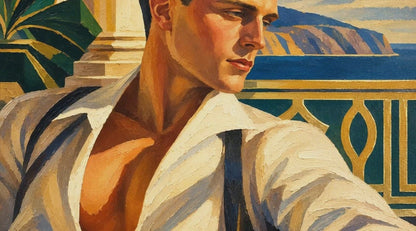peinture huile sur toile faite sur commande - PORTRAIT BOGOSSE INCONNU ARTDECO