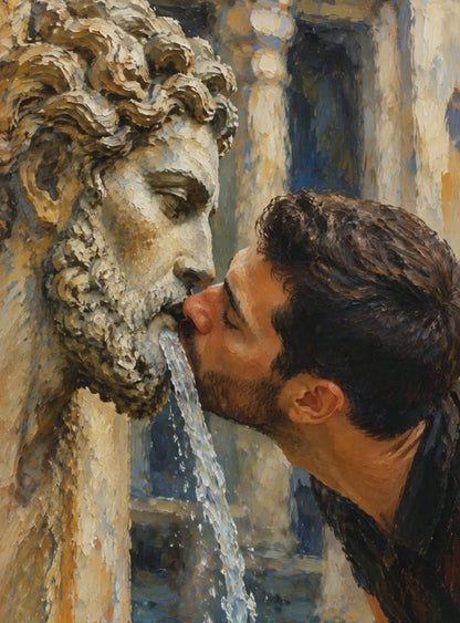peinture huile sur toile faite sur commande - PORTRAIT GAY FONTAINE