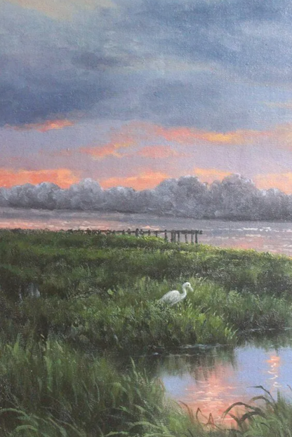 art-paysage-campagne-riviere-bateau-peinture-huile-toile