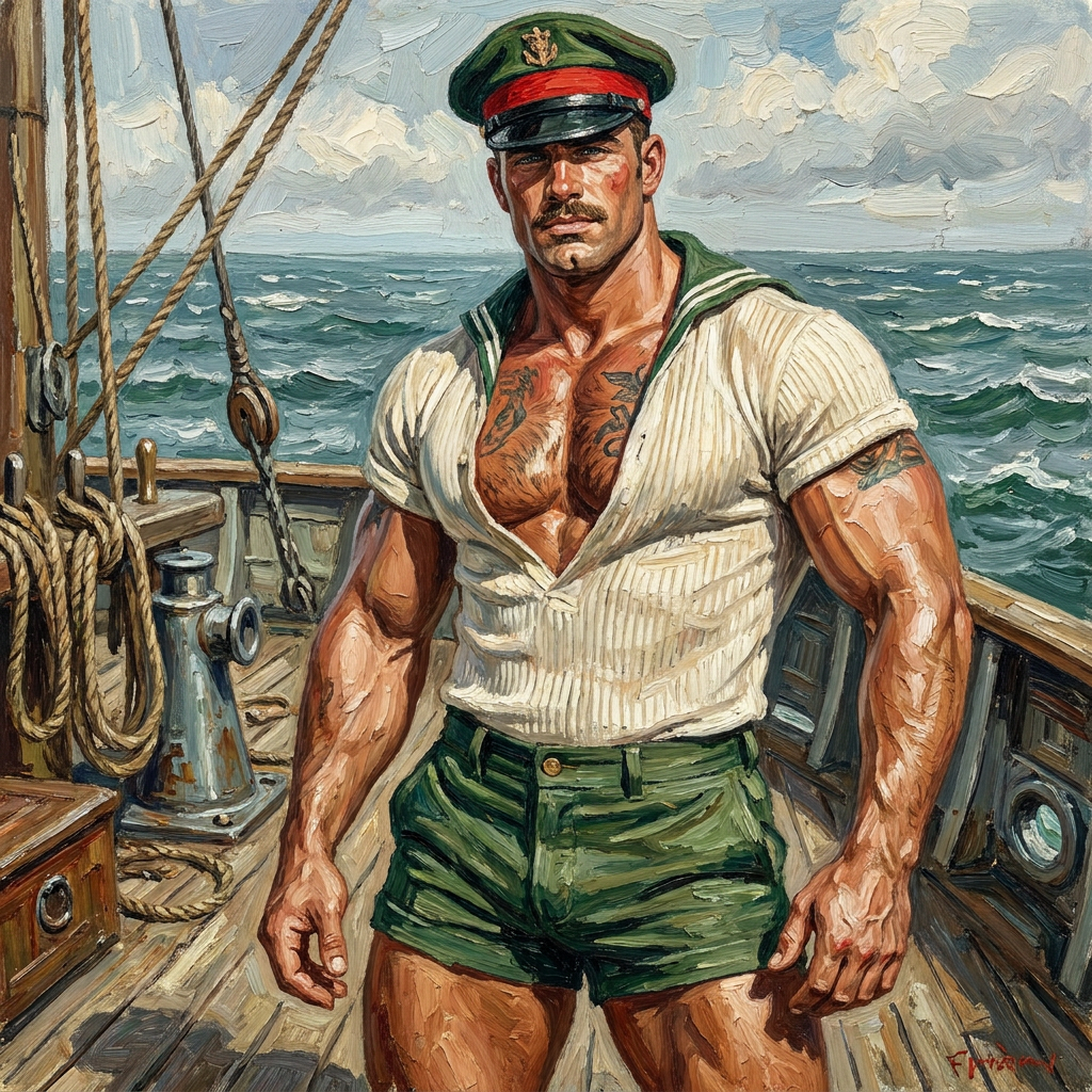 peinture huile sur toile faite sur commande - PORTRAIT BOGOSSE sailor