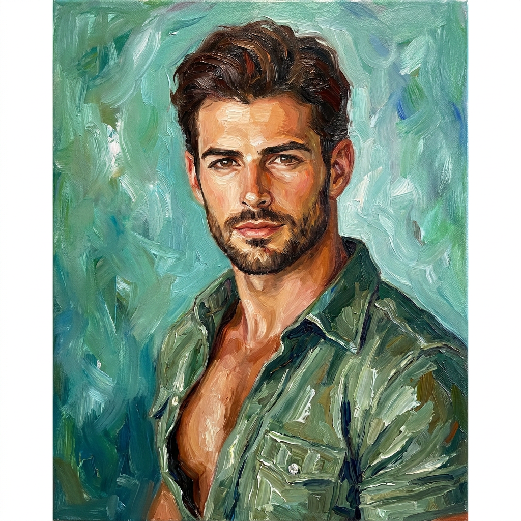 peinture huile sur toile faite sur commande - PORTRAIT BOGOSSE