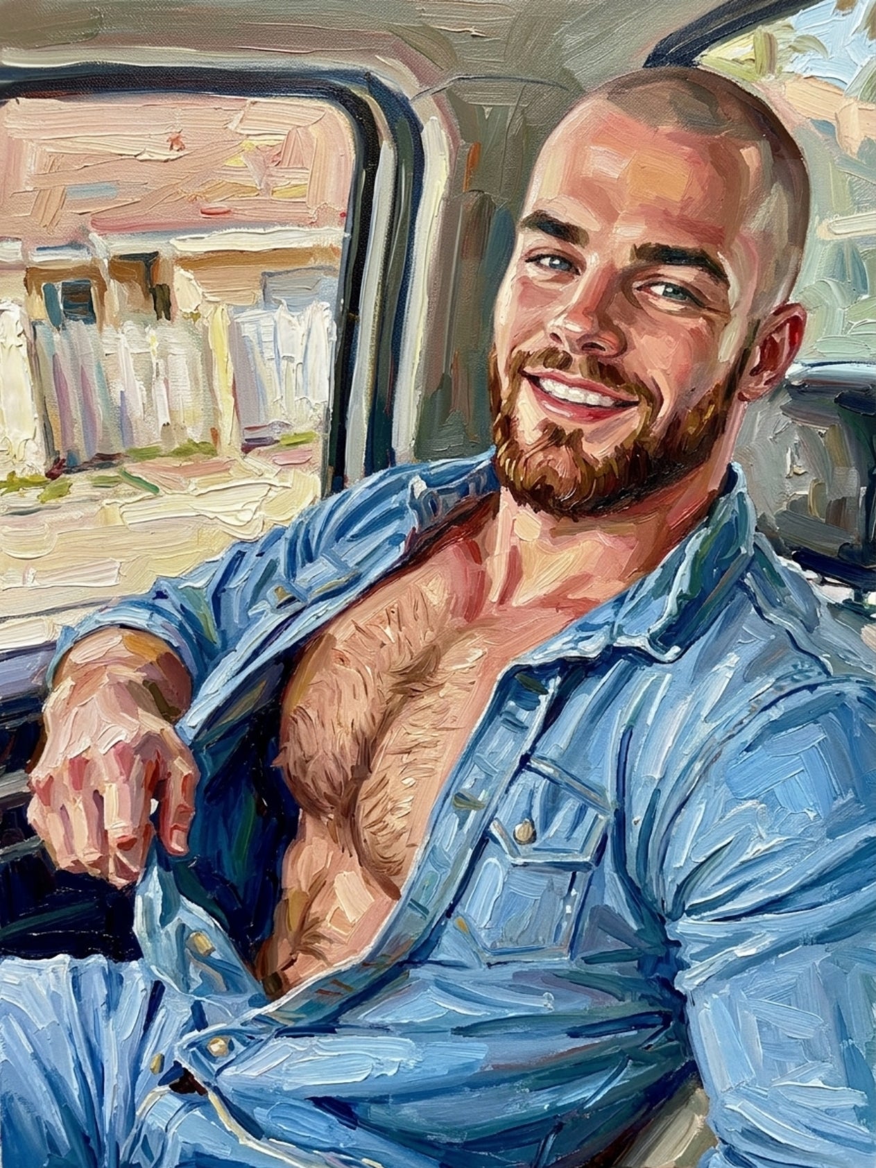 peinture huile sur toile faite sur commande - PORTRAIT BOGOSSE