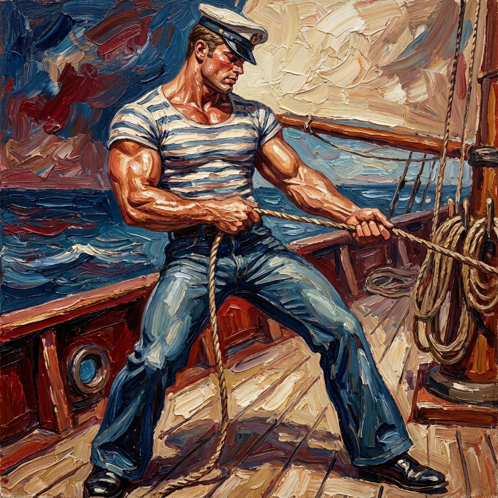 peinture huile sur toile faite sur commande - PORTRAIT BOGOSSE sailor