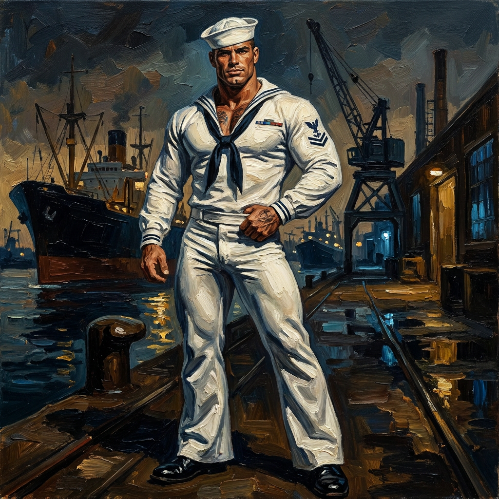 peinture huile sur toile faite sur commande - PORTRAIT BOGOSSE sailor