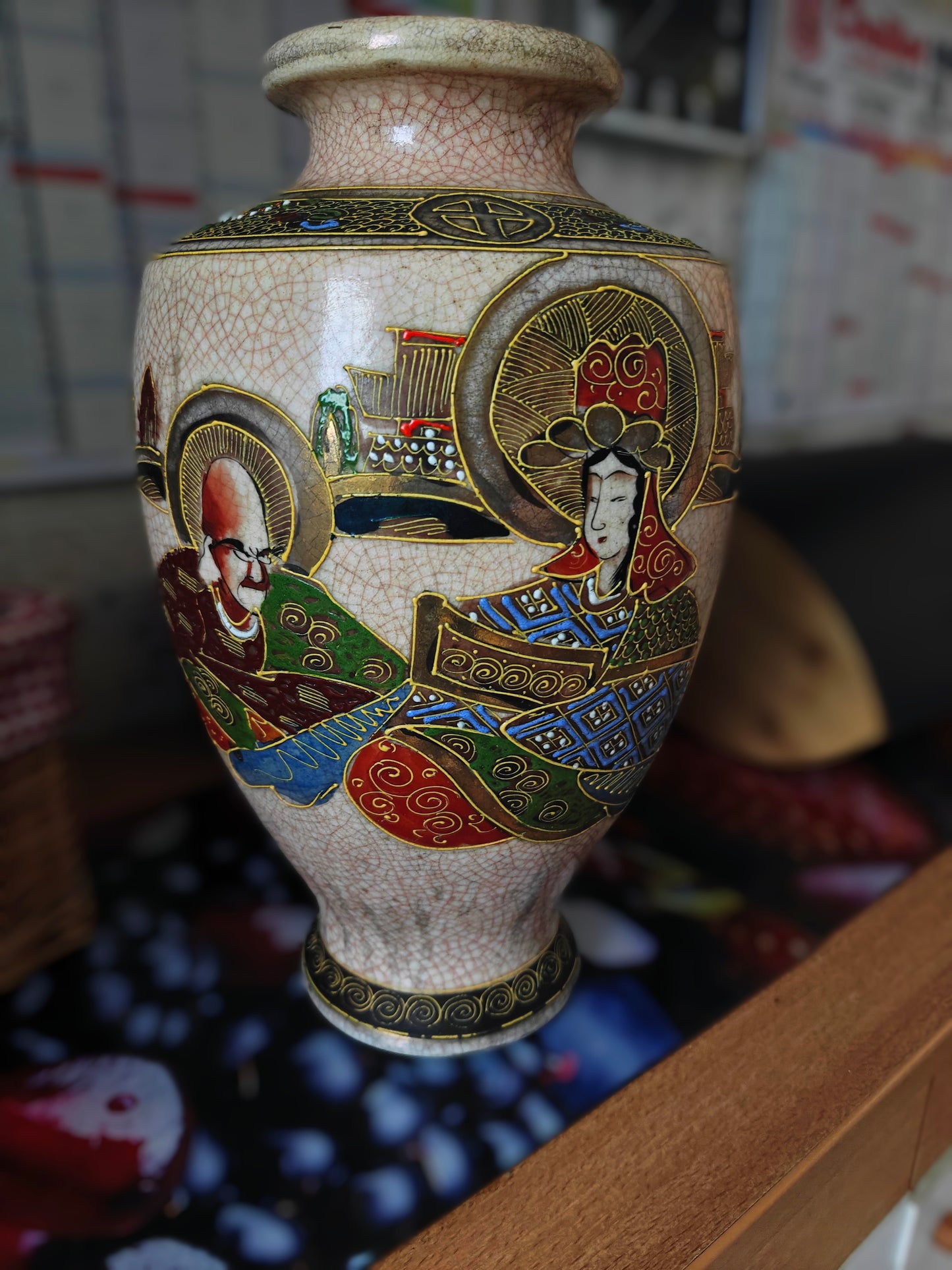 (Copie) VASE Satsuma Porcelaine craquelee JAPON