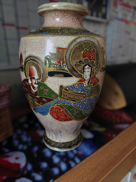 (Copie) VASE Satsuma Porcelaine craquelee JAPON