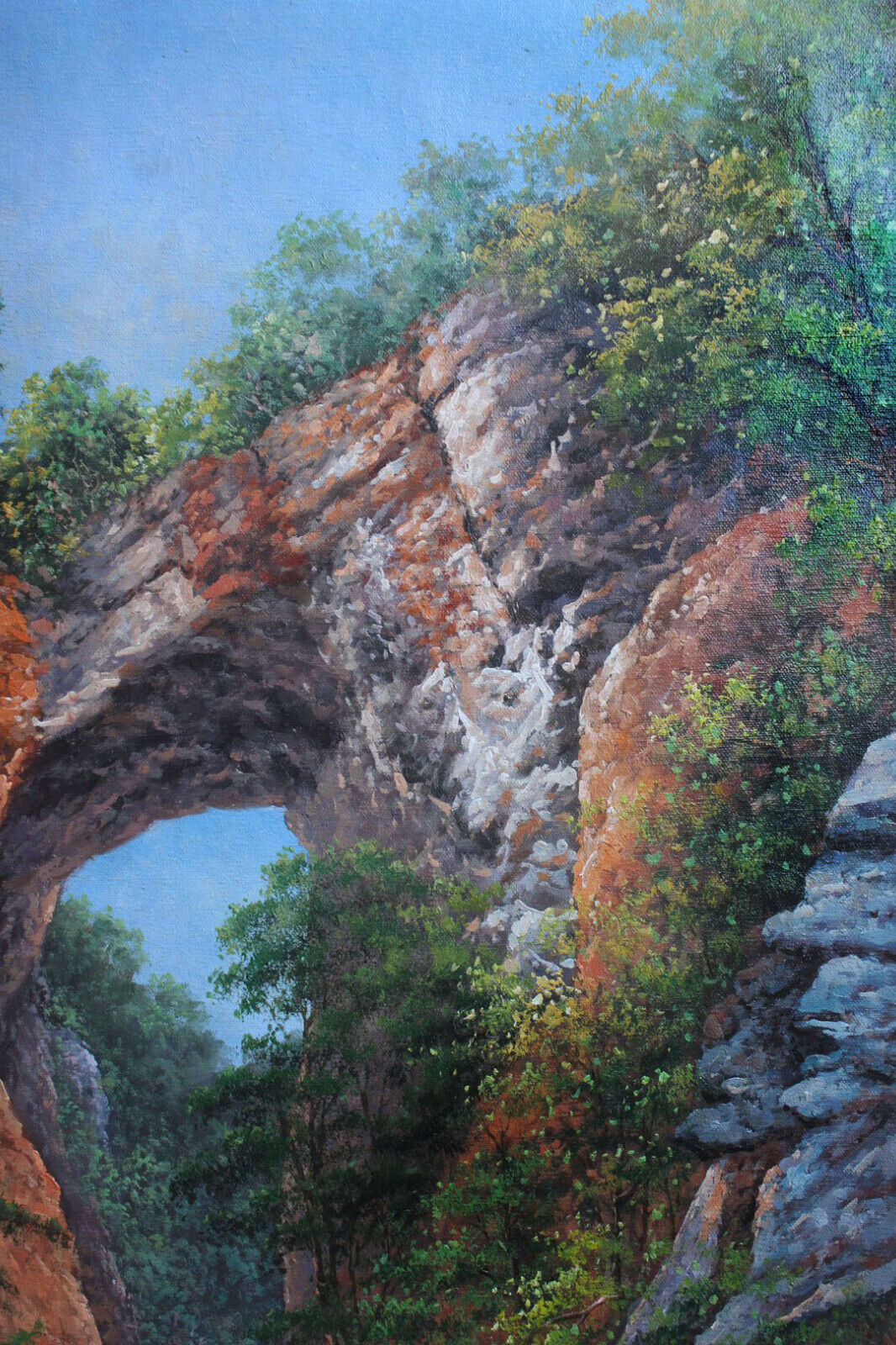 Repro David Johnson paysage ponts naturels en Virginie peinture à l'huile